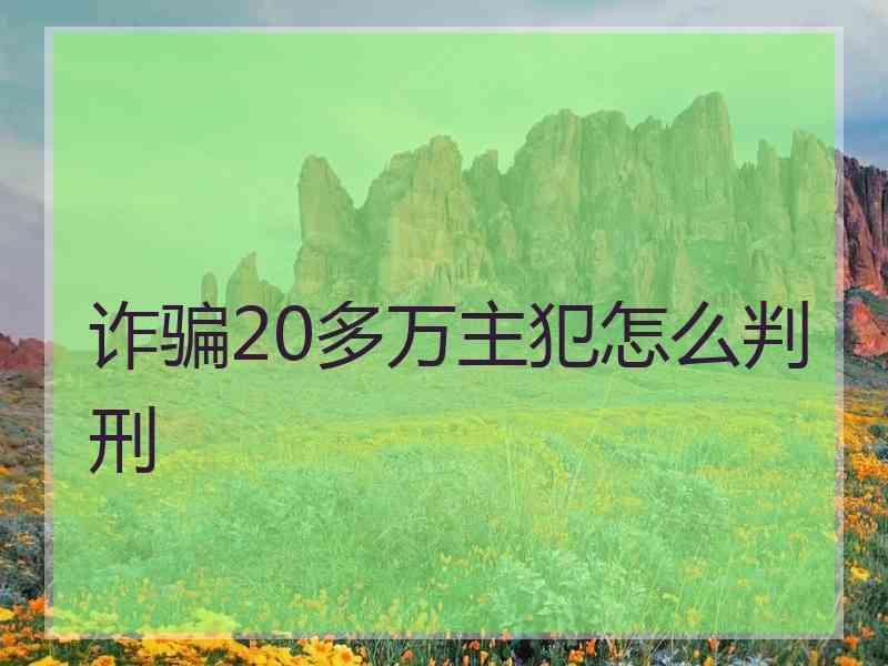 诈骗20多万主犯怎么判刑